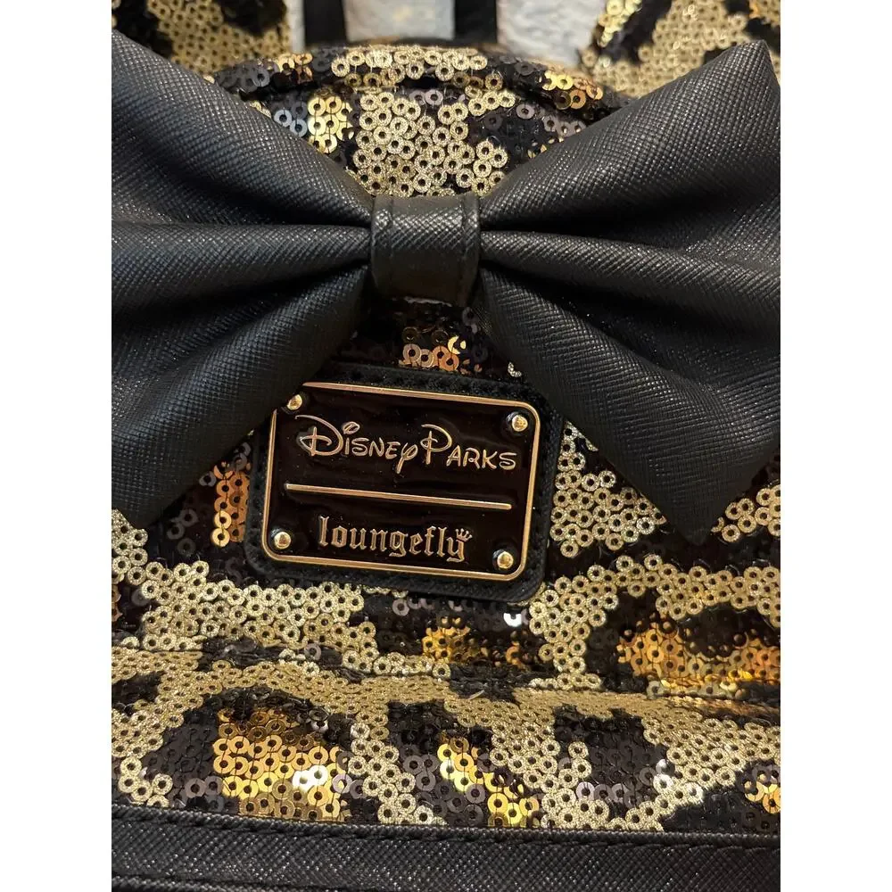 NEW Disney Loungefly Backpack Animal Kingdom Minnie Mouse Leopard Print Bag